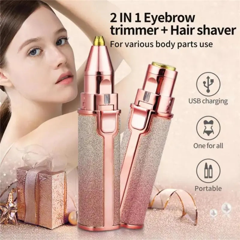 Flawless 2 in 1 Facial Hair Remover and Eyebrow Trimmer Machine ( Original )
