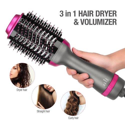 One Step 3 In 1 Hot Air Brush Dryer and Straightener