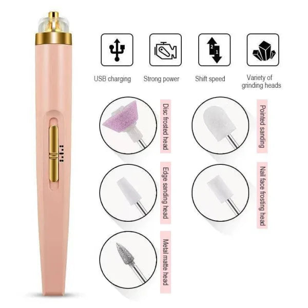 5 In 1 Professional Manicure Pedicure Kit | Nail Grinding, Burnishing Machine