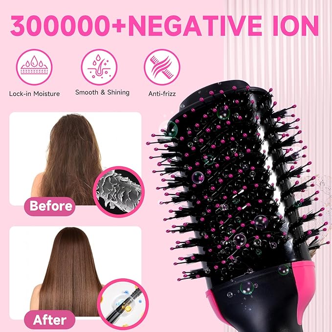 One Step 3 In 1 Hot Air Brush Dryer and Straightener