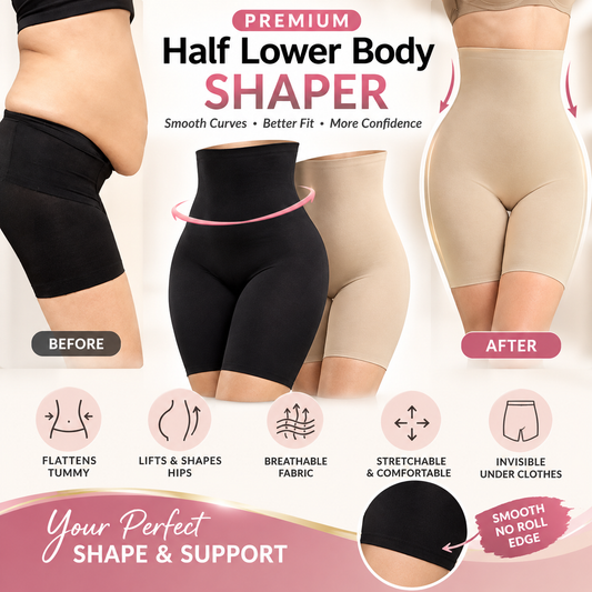 Half Lower Body Shaper – High-Waist Tummy Control & Body Fitness Shapewear
