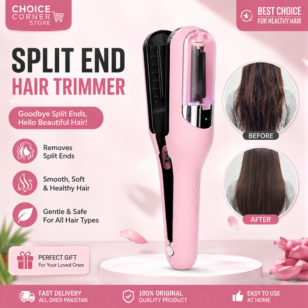 Cordless Automatic Split Ends Hair Trimmer Machine
