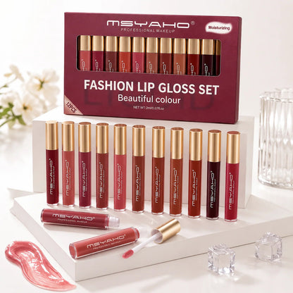 MSYAHO Long Lasting Pure Matte Lip Gloss Pack Of 12