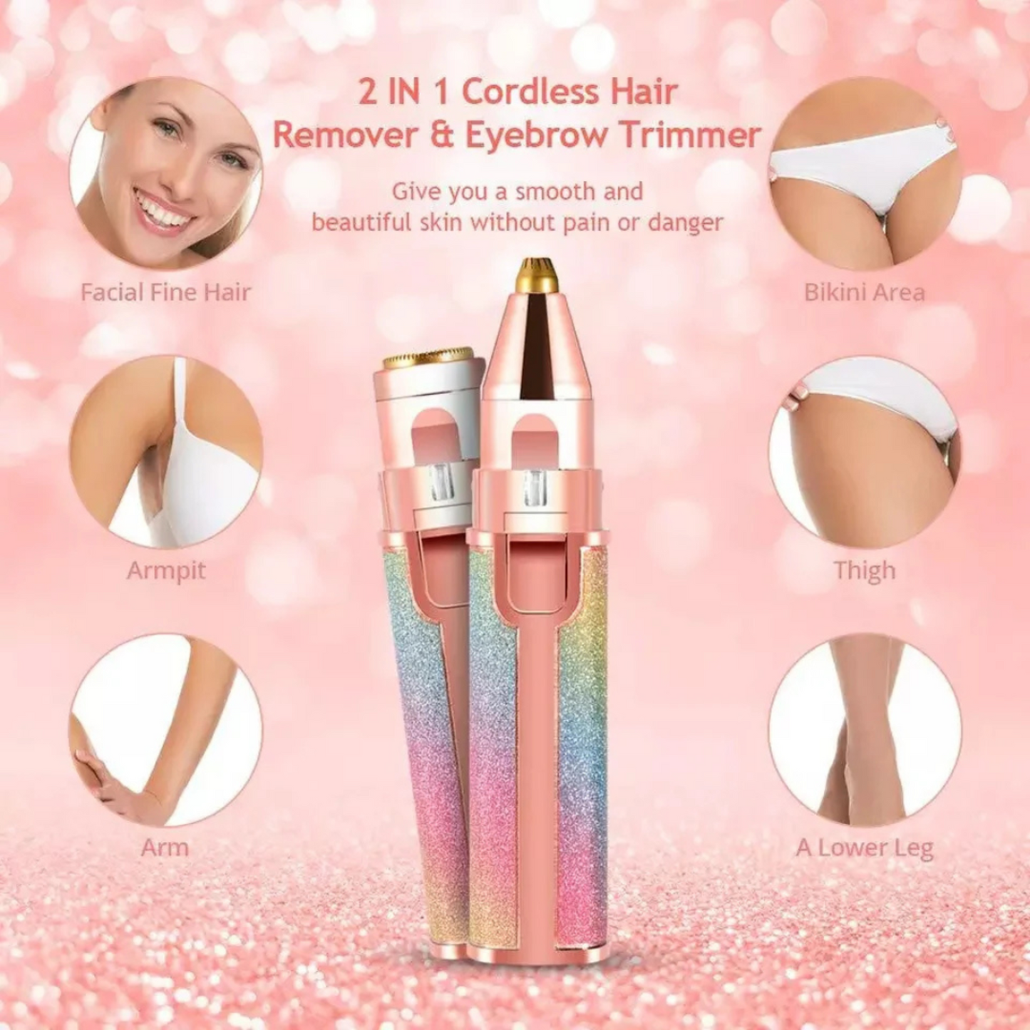 Flawless 2 in 1 Facial Hair Remover and Eyebrow Trimmer Machine ( Original )