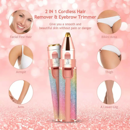 Flawless 2 in 1 Facial Hair Remover and Eyebrow Trimmer Machine ( Original )