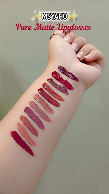 MSYAHO Long Lasting Pure Matte Lip Gloss Pack Of 12
